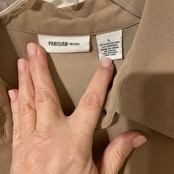 Parisian Works Tan and Black Button Down Shirt - Picture 2 of 5